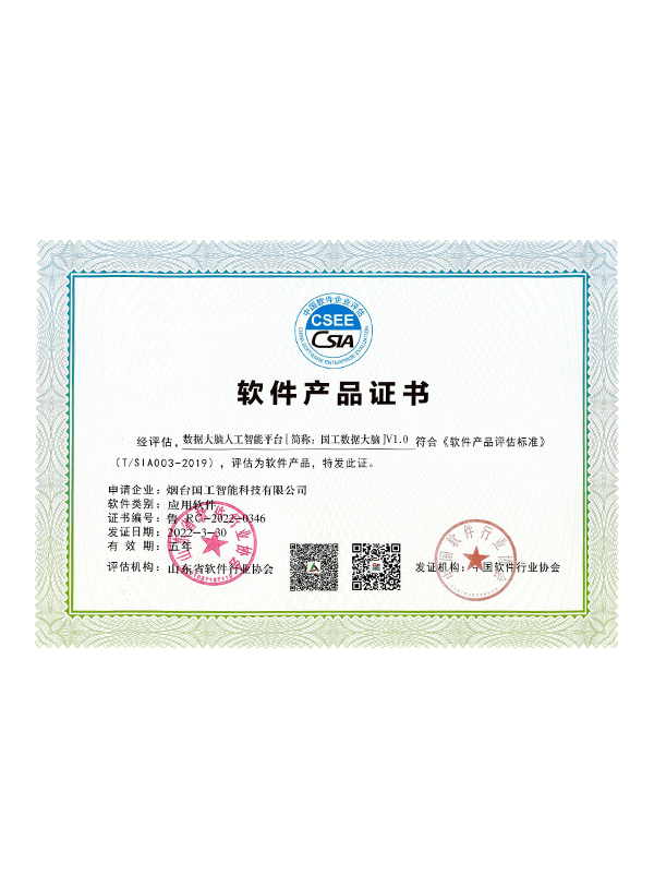 数据大脑软件产品证书_1.0
